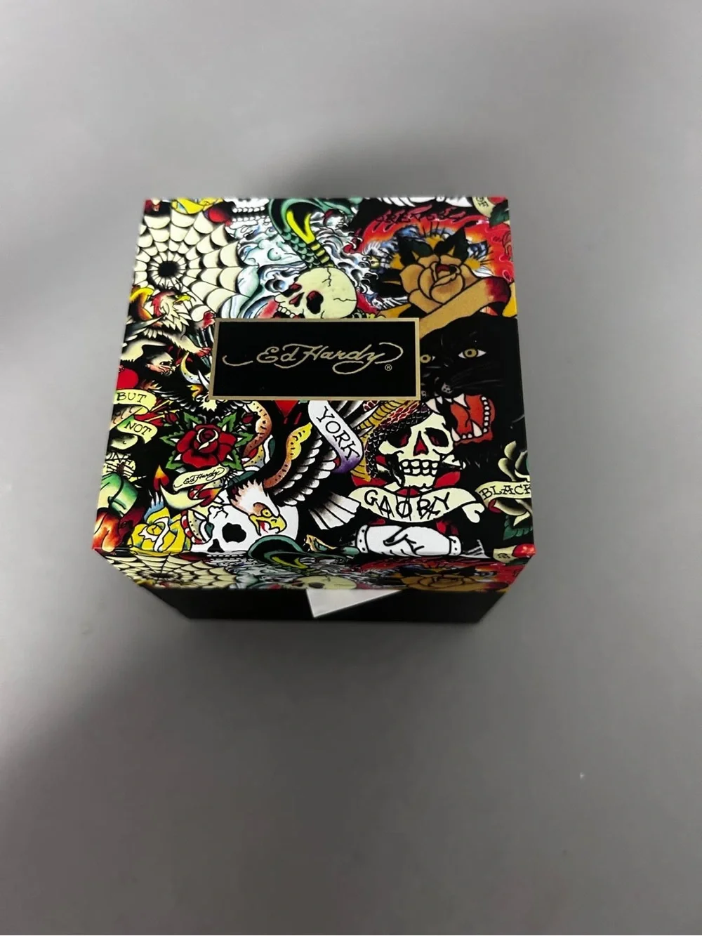 Ed Hardy Gold Men's Chronograph Watch with Green Dial
